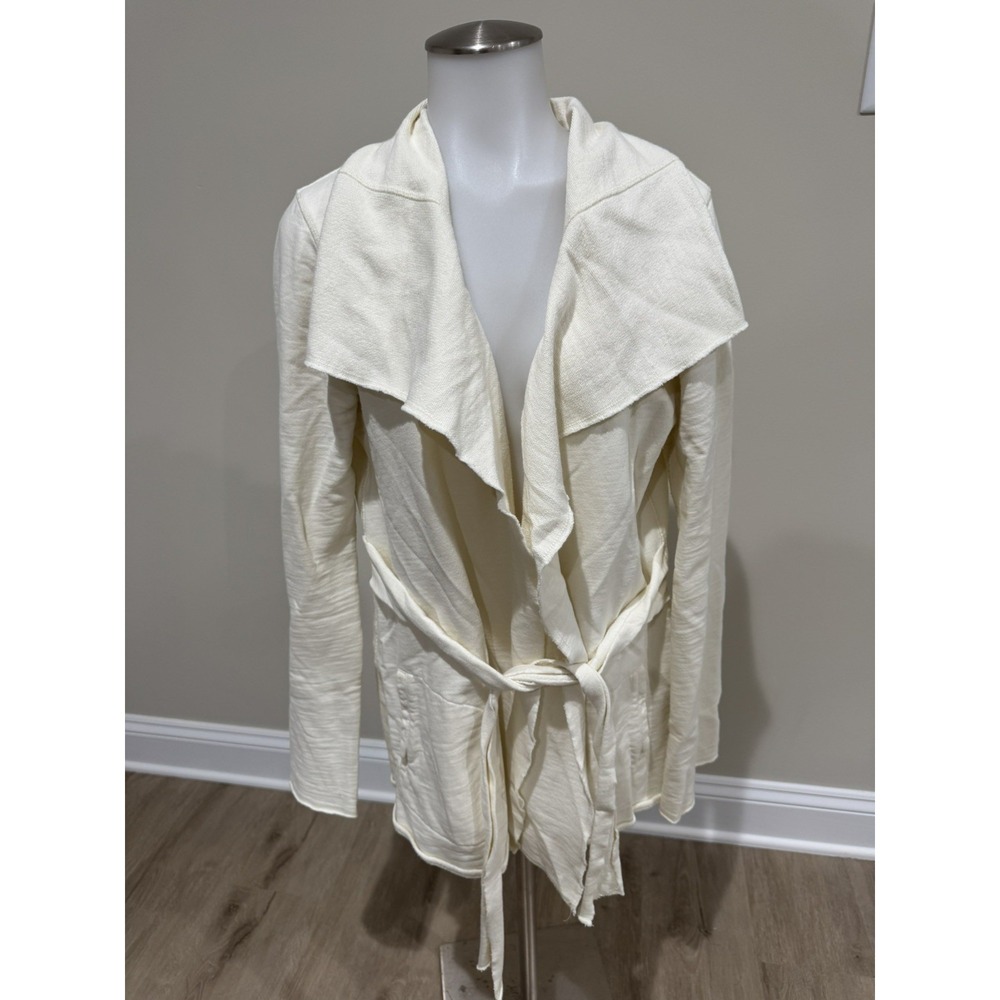 LUCKY BRAND DESIGNER CARDIGAN SWEATSHIRT SWEATER JACKET Womens L White
